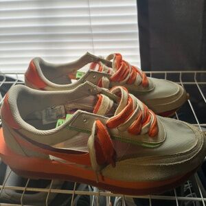 sacai x Clot x Nike LDWaffle Net Orange Blaze